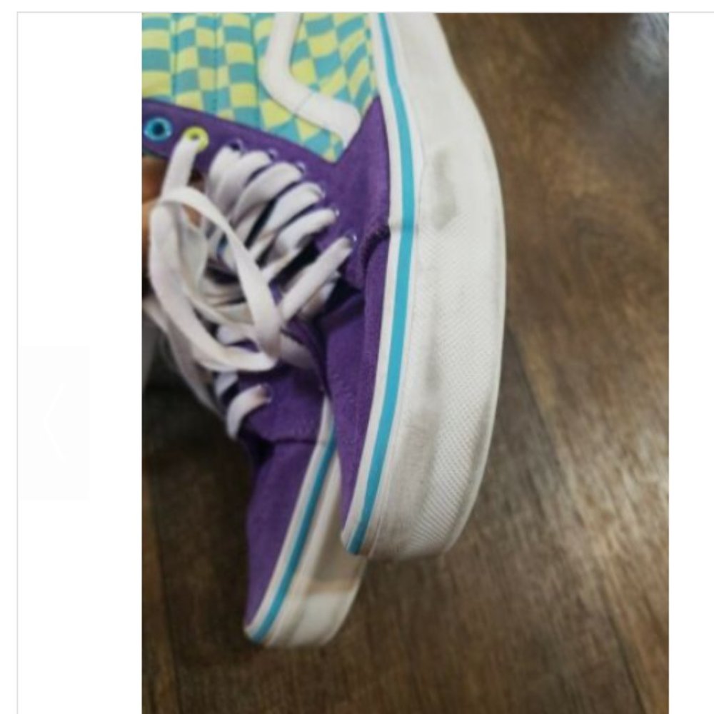 Vans Sk8 Hi Checkerboard Skate Shoe-Violet/Cyan - image 8